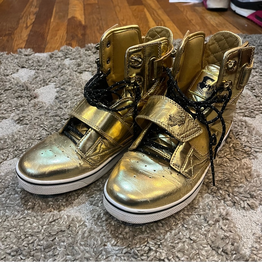 Gold High-Top Women's Sneakers